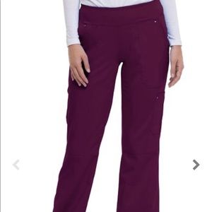 Healing Hands Yoga Scrub Pants - Wine/Burgundy